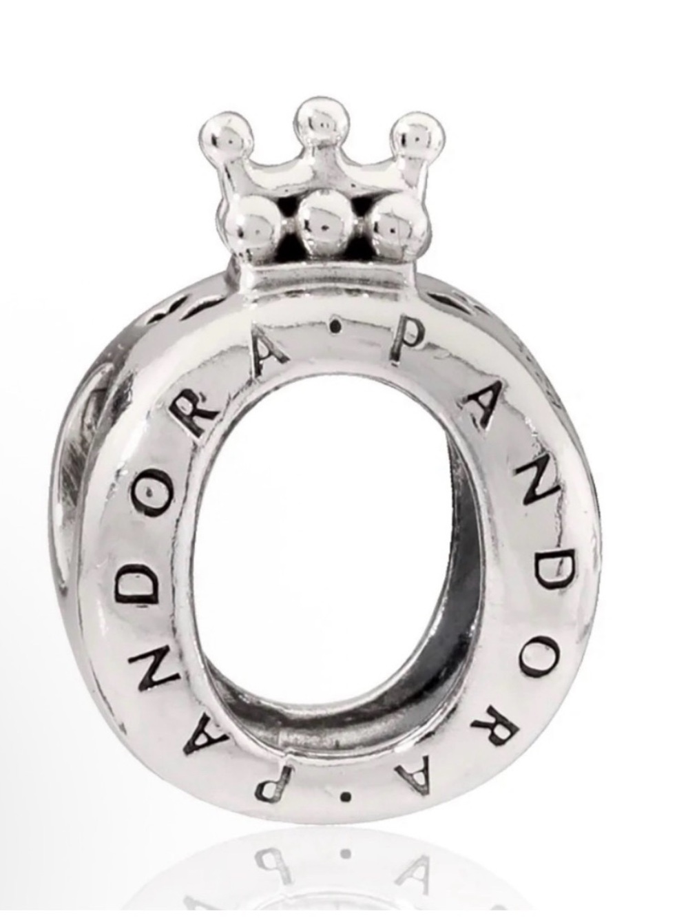 Pandora Silver Crown O-Shaped Spacer Charm